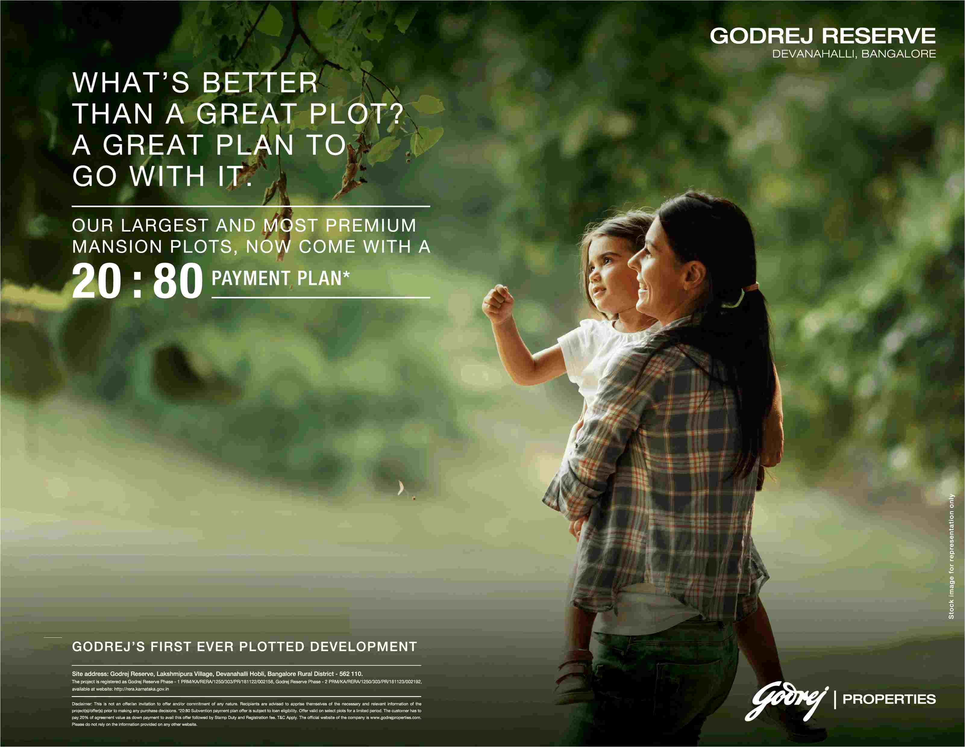 Avail the 20:80 payment plan at Godrej Reserve in Devanahalli, Bangalore Update